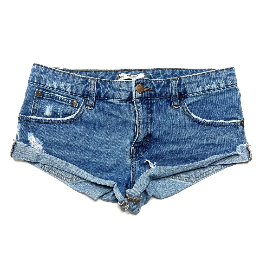 Free People Distressed Denim Mini Shorts